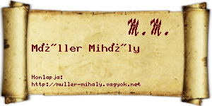 Müller Mihály névjegykártya